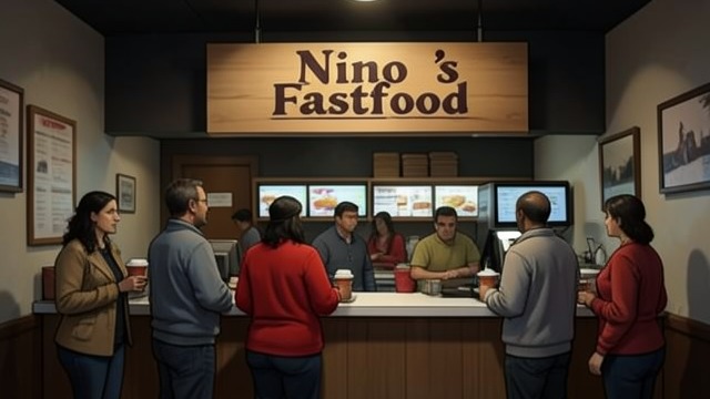 The Fast-Food Restaurant from "Momo". The Fast-Food Restaurant A Changed Nino's Inn Momo finds Nino's Inn replaced by Nino's Fastfood, where customers queue, eat standing, and complain about…