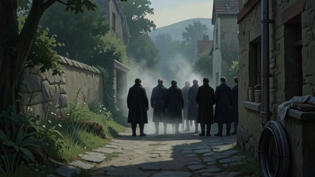 Agents Vanish at the Border from "Momo". Agents Vanish at the Border Time Flows Outward When the Gray Men try to enter Never Lane, the first agents disappear.