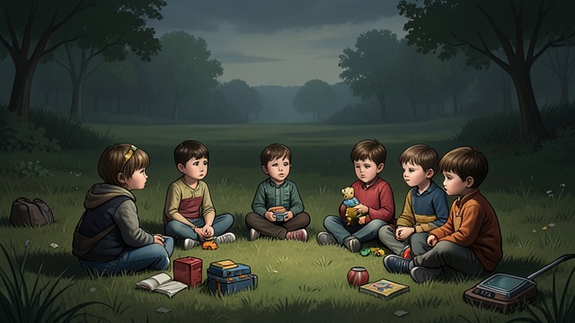 Newcomers Seek Refuge from "Momo". Newcomers Seek Refuge A Gathering of Neglect More children arrive at the amphitheater, many bored, lonely, and unsure how to play.