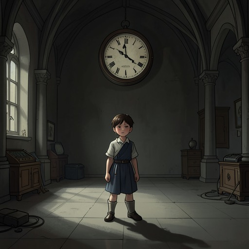 Momo at Nowhere House from "Momo". This flow traces Momo's education about time, the Tortoise, and her bond with Professor Hora.