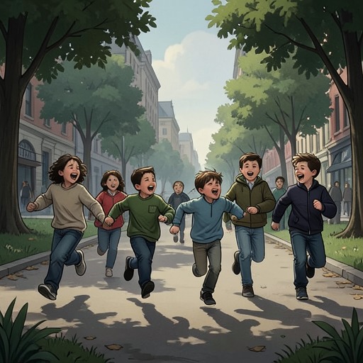 Momo and the Children's Bond from "Momo". This flow traces Momo's connection with the city's children from spontaneous play through separation and reunion.