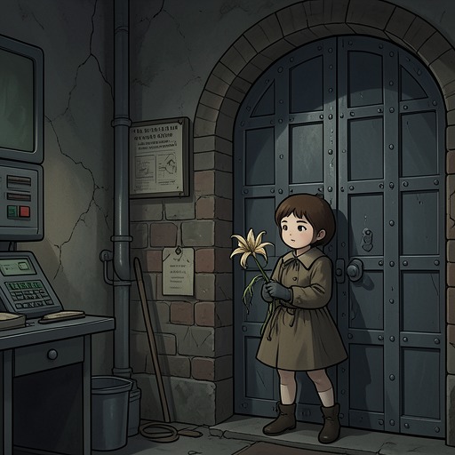 The Time Warehouse Door from "Momo". This flow traces Momo's decisive use of the hour-lily to shut the cold store and stop the Gray Men from replenishing their cigars.
