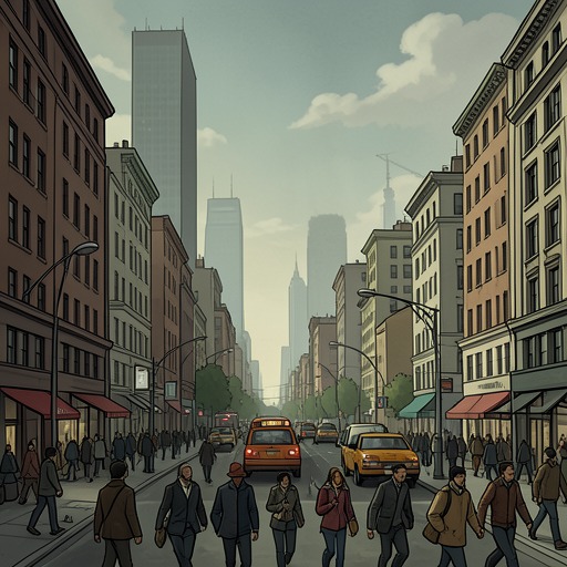 The City's Changing Landscape from "Momo". This flow traces how the built environment reflects and reinforces the city's turn toward standardized, hurried living.