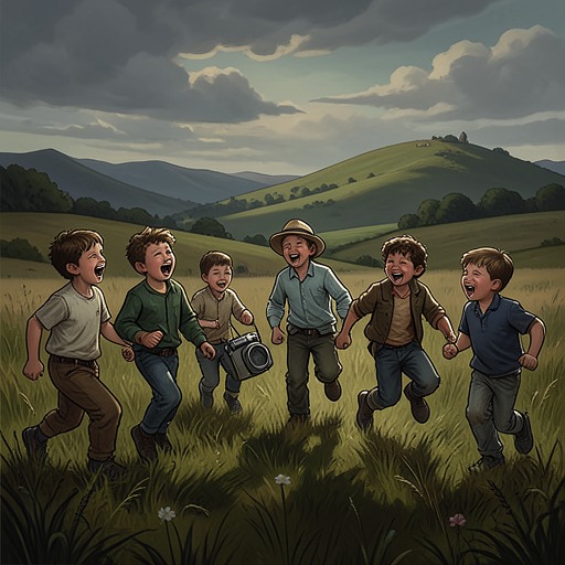 The Children's Return to Play from "Momo". This flow traces the children's movement from constrained institutional games back toward free and shared play.