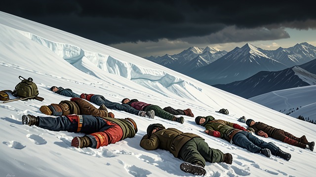 The Avalanche Winter from "A Moveable Feast". The Avalanche Winter Disaster on a Slope A group of German visitors ignores warnings and follows Walther Lent onto a slope near Lech.