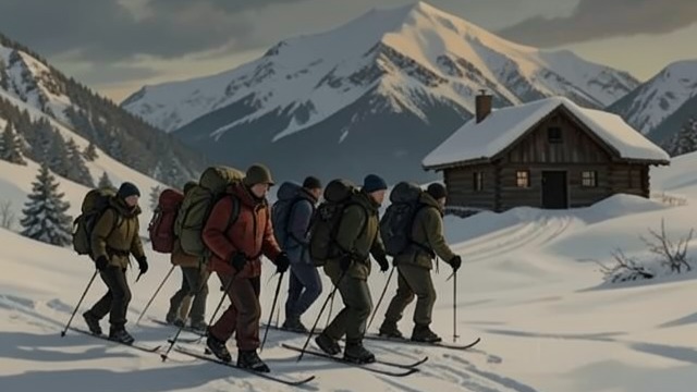 Climbing to the Huts from "A Moveable Feast". Climbing to the Huts Carrying the Ascent Ernest Hemingway and his companions climb with skis, food, and heavy packs toward Alpine Club huts.