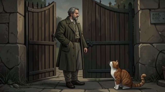 A Guard and His Cat from "Memory". Attention to a Small Life A quiet post Miles meets a young gate guard who keeps a stray cat near his station despite regulations.