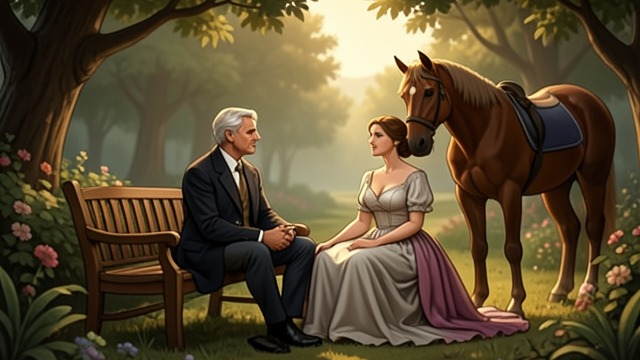 A Courtship in the Garden from "Memory". Gregor Acts for Himself A deliberate invitation Gregor arranges a garden luncheon and a gentle horse ride for Laisa.