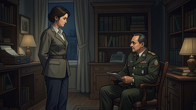 Alys Seeks Access from "Memory". A Civilian at the Clinic Barred from the patient Haroche initially refuses Alys access to Illyan, treating her as an outsider to a security crisis.