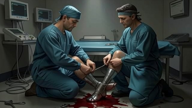Care After the Injury from "Memory". Repair Cannot Erase Harm Surgical attention The Dendarii surgeon reattaches Vorberg’s legs and expects him to recover enough to walk again.