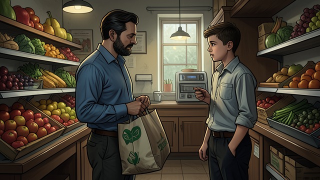 A Grocery Trip from "The Birthday Party". A Brief Ordinary Outing Choosing Food Chase takes Patrick to the grocery store and lets him choose what to eat.