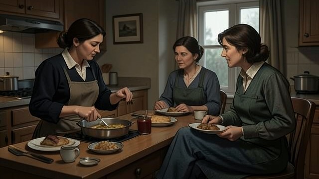 A Shared Table from "The Birthday Party". Small Acts of Care Food and Conversation Kathy prepares food for Megan, and Fay eventually joins them.