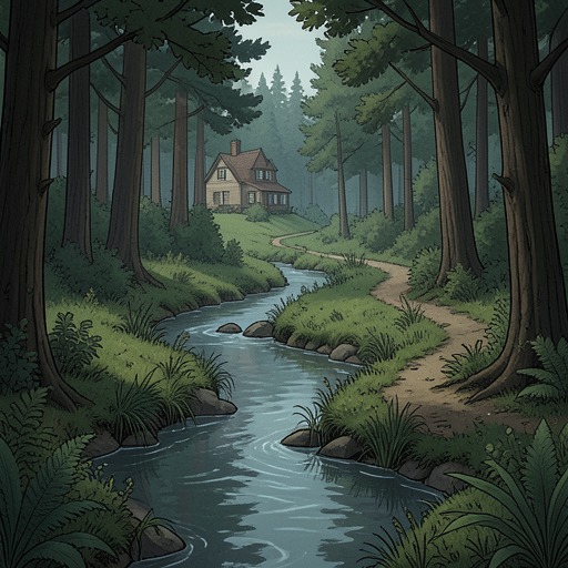 The Creek as Refuge and Ruined Memory from "The Birthday Party". This thread traces the creek’s changing meaning from a private refuge for teenage lovers to a landscape overtaken by the search for Charlie.