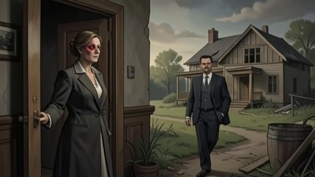 The Eye and the Separation from "Straight Man". A Marriage Breaks Injury and Demand Hank finds Julie with one eye badly bruised and hears that Russell shoved her before she fell.