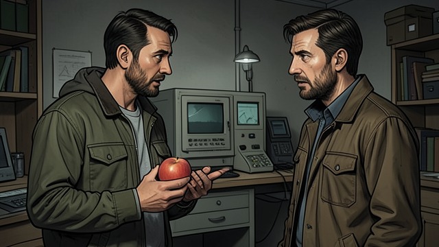 A Peach in His Pocket from "Straight Man". Desire Meets Friendship A Private Reminder Hank carries a peach in his pocket while talking with Billy about Meg’s future.