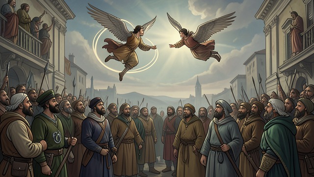 A Witness on Ikaria from "Cartes Postales from Greece". A Witness on Ikaria An impossible sight Ariadne says the islanders see two enormous flying figures approach from the sky.