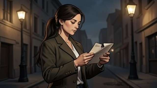 An Address on the Envelope from "Cartes Postales from Greece". An Address on the Envelope A clue surfaces As the envelope tears, Ellie notices an Athens address written on its back.