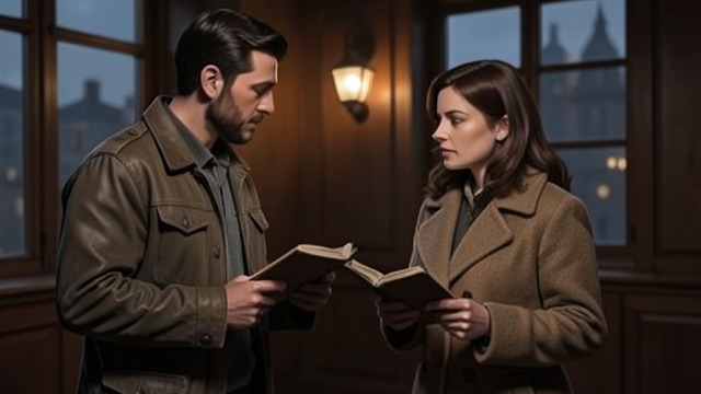 The Meeting on the Rooftop from "Cartes Postales from Greece". The Meeting on the Rooftop Recognition before introduction Anthony sees the battered notebook in Ellie’s hands before he properly sees her.