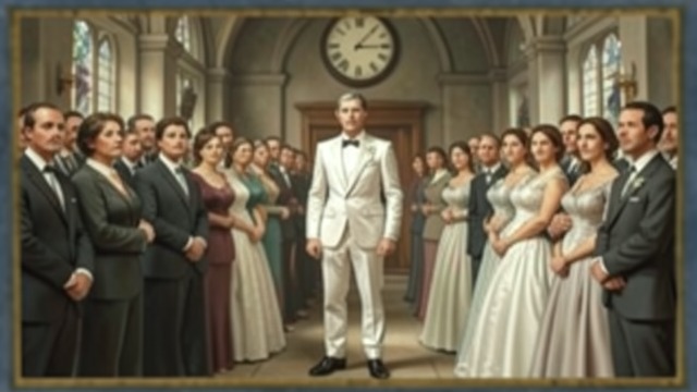 A Groom Waiting from "Cartes Postales from Greece". A Groom Waiting A crowded church Akis Adamakos arrives at the Church of St Spyridon in a shining wedding suit.