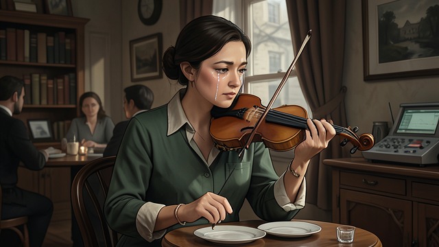 Magda Hears the Violin from "Cartes Postales from Greece". Magda Hears the Violin A solitary listener Magda sits alone at her cousin’s cafe when the violinist begins to play.