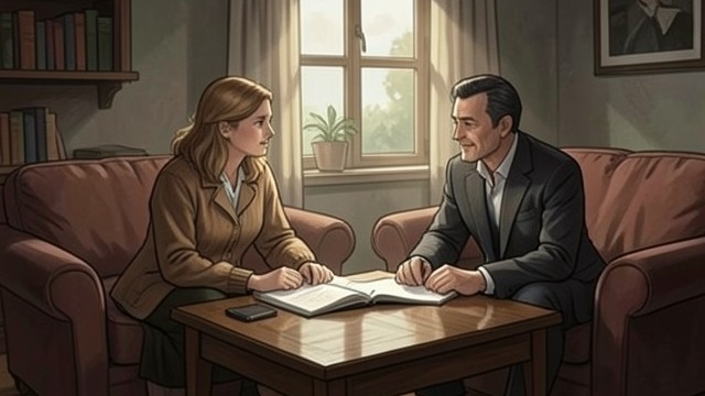 First Conversation from "Cartes Postales from Greece". First Conversation An awkward beginning Ellie arrives carrying a notebook that Anthony recognizes immediately.