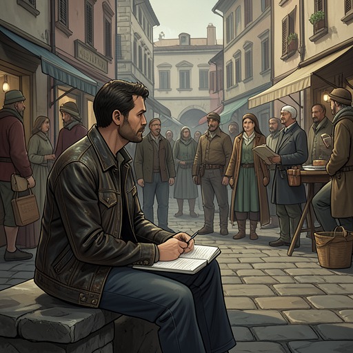 The Stories Anthony Leaves Behind from "Cartes Postales from Greece". This thread follows the many local accounts Anthony collects and shows how listening gradually turns his travels into a work of attention rather than escape.
