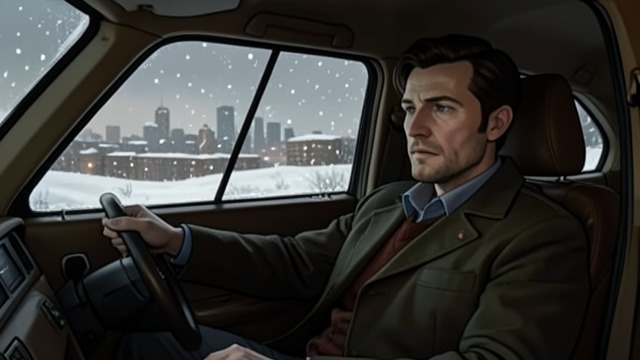 The Winter Road from "Across the River and into the Trees". The Winter Road Cold beyond shelter Cantwell rides away from the marshes as darkness comes on.