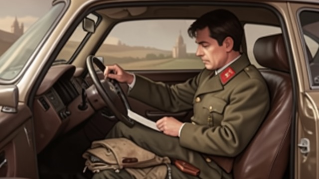 Driving On Alone from "Across the River and into the Trees". Driving On Alone The final silence Cantwell dies after reaching the back seat of the car.