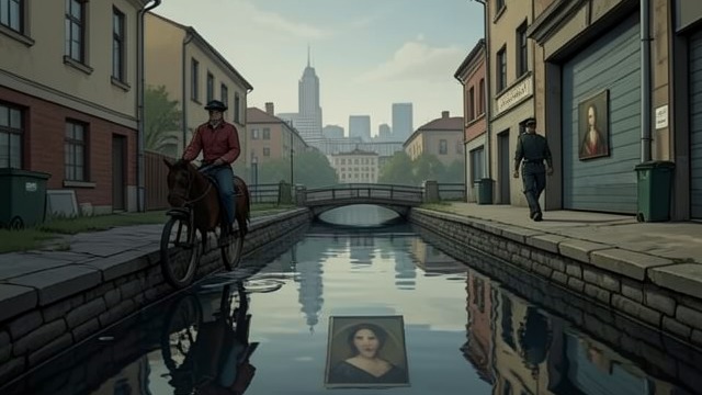 The City Left Behind from "Across the River and into the Trees". The City Left Behind The last crossing Renata rides back toward the city while Cantwell leaves for the garage and the road.