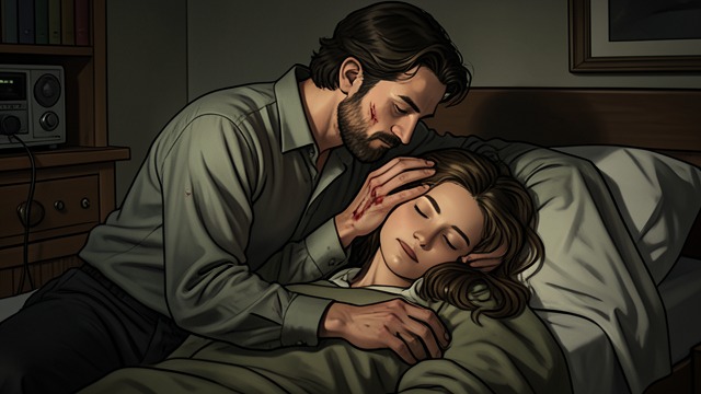 The Hand in the Gondola from "Across the River and into the Trees". The Hand in the Gondola A familiar gesture Under the blanket, Cantwell uses his wounded hand to touch Renata’s hair and body.