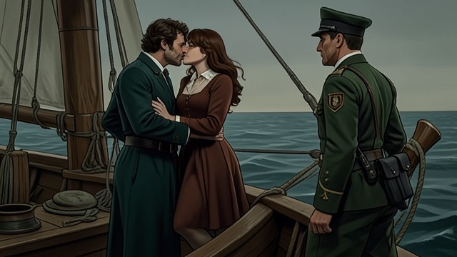 The Kiss and the Return from "Across the River and into the Trees". The Kiss and the Return A last embrace Cantwell and Renata stand, hold one another, and kiss.