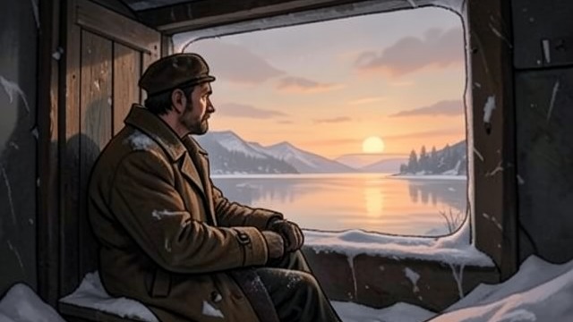 The Hunt Ends from "Across the River and into the Trees". The Hunt Ends No more birds As the light strengthens, ducks see the ice and continue toward the sea.