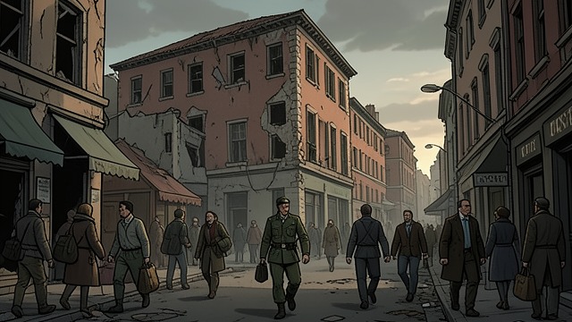 A City After War from "Across the River and into the Trees". A City After War War inside ordinary life Venice is full of people living with histories of occupation, loss, and damaged buildings.
