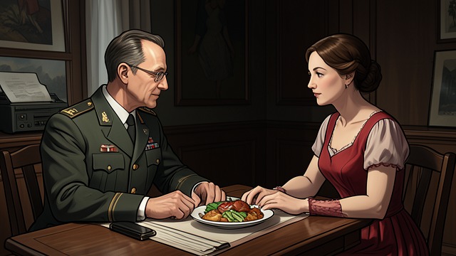 The Last Lunch from "Across the River and into the Trees". The Last Lunch Ordinary ritual Cantwell and Renata eat lunch with Gran Maestro and talk about the Order, food, and the coming separation.