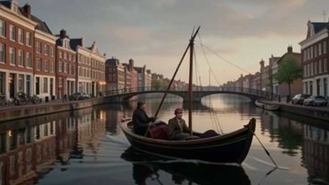 The Canal Arrival from "Across the River and into the Trees". The Canal Arrival Buildings passed closely The launch moves from lesser canals into the Grand Canal, passing bridges, barges, and familiar houses.