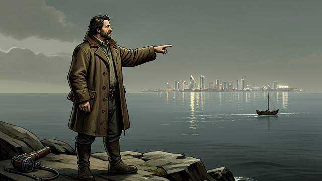 The City Across Water from "Across the River and into the Trees". The City Across Water A historical view Cantwell shows Ronald Jackson the islands and explains how people from Torcello established Venice.