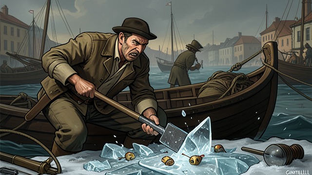 A Cold Welcome from "Across the River and into the Trees". A Cold Welcome Hostility at the blind The boatman responds tersely when Cantwell asks about water and the shooting location.