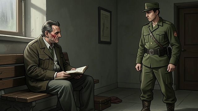 The Silent Writer from "Across the River and into the Trees". The Silent Writer An observed stranger Cantwell notices a pockmarked American who appears to be a writer and imagines what he may be recording.