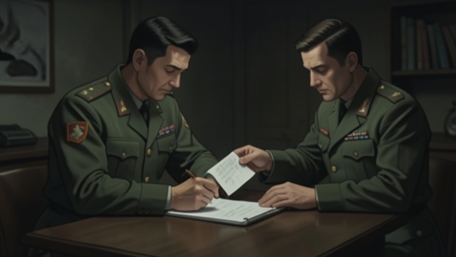 The Final Instruction from "Across the River and into the Trees". The Final Instruction A written contingency Cantwell tells Jackson to follow a written order if circumstances require it.