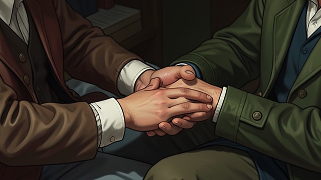 The Hand Held at Breakfast from "Across the River and into the Trees". The Hand Held at Breakfast A request for contact Renata asks Cantwell to keep his bad hand in hers while they lie together.