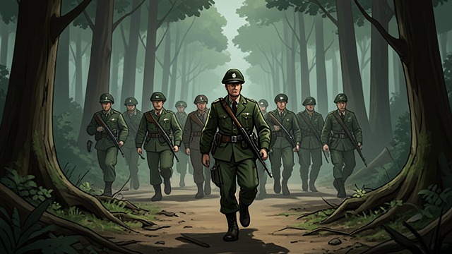 The Regiment in the Forest from "Across the River and into the Trees". The Regiment in the Forest Commitment before the attack Cantwell’s regiment is sent forward before the larger operation begins.