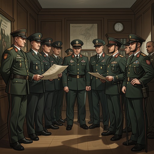 The Chain of Command from "Across the River and into the Trees". This flow examines how Cantwell’s military authority collides with orders from distant headquarters, leaving him responsible for consequences he cannot control.