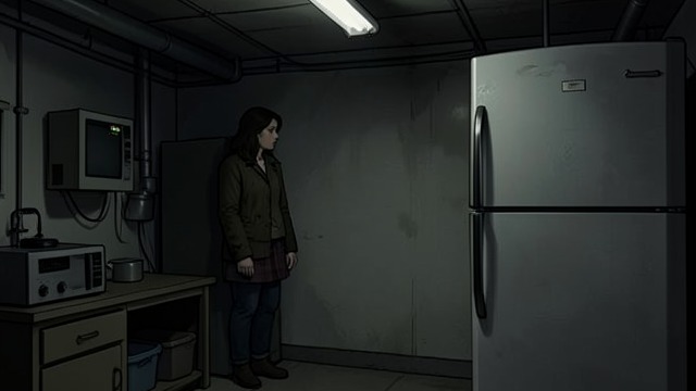 An Unsettled Homecoming from "Masquerade". An Unsettled Homecoming A Secret Room Jessica White enters her husband’s workshop and discovers an empty hidden basement beneath the refrigerator.