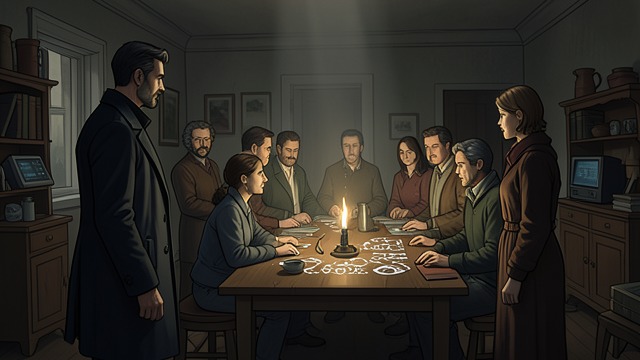 Entering the Dangerous Role from "The Pale Horse". A Witness Inside the Ritual Fear Beneath Skepticism Mark attends the séance as a supposed client and observes the occult spectacle at close range.