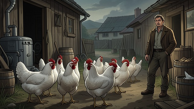 The White Cockerels from "The Pale Horse". A Practical Detail Looks Ominous Bella’s Enclosure Mark sees the white cockerels and asks whether they are table birds.