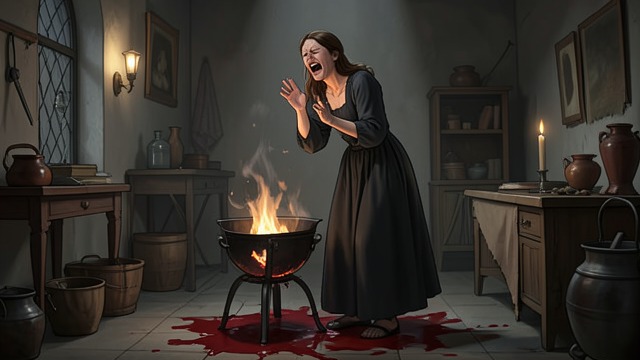 Bella’s Ritual Work from "The Pale Horse". Blood and Performance The Sacrifice Bella draws signs around a brazier and copper bowl, chants, and kills a white cock.