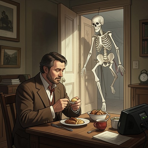 The Story of Death and Ordinary Life from "The Pale Horse". The novel repeatedly places death beside routine meals, appointments, and domestic tasks, making the ordinary texture of life part of its moral argument.