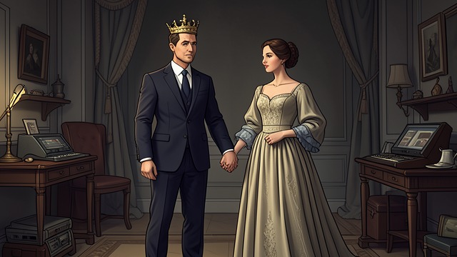 Husband and Sovereign from "Tide". Husband and Sovereign A Public Commitment James marries Beatrix, the friend who has shared his life since adolescence.