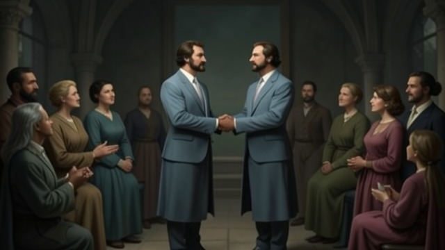 A Royal Marriage from "Tide". A Royal Marriage Vows Before the Court James and Beatrix marry in a small ceremony attended by family and friends.