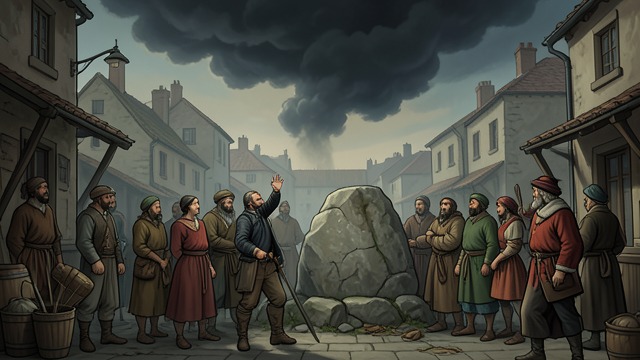 Grébiche Names the Stone from "Satan". Grébiche Names the Stone A warning in the village After the cemetery landslide reveals the jewel, Grébiche calls it the Devil’s stone and demands that the dead…